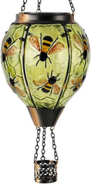 Starsoul Hot Air Balloon Solar Lantern Bee Glass Hanging Outdoor Hot Air Balloon Solar Flickering Flame Light Waterproof Garden Patio Yard Party Decorations by GreenHaven Gardens