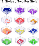 24 Pcs Balance IQ Maze Game，Mini Maze Cube Puzzle Box 3D Brain Maze Toy Puzzles Party Favor Games, Ideal Prizes Gifts for Kids and Adults by TinyTreasures Baby Boutique