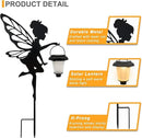 Solar Fairy Garden Stake Decorative Lantern, 2 Pack Metal Fairy Angel Garden Silhouette Lights for Lawn, Pathway, Patio, Yard Outdoor Decor by GreenHaven Gardens