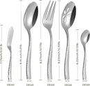 Silverware 45-Piece Silver Hammered Flatware Set with Serving Utensils Stainless Steel Thick Handle Mirror Polished Cutlery Set for Wedding Hotel Restaurant, Service for 8 by CozyNest Decor