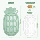 Haakaa Silicone Nibble Freezer Tray -Breastmilk Teething Popsicle Mold - Baby Fruit Food Feeder Teether Tray - Baby Food Maker - Ice Cube Tray - 4 Months+ Babies - BPA Free Silicone -Green by TinyTreasures Baby Boutique
