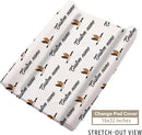 Custom Name Crib Bedding Set - Orange Sika Deer Pattern, Personalized Nursery Bedding 3-Piece Set– Soft Blanket, Fitted Sheet, Changing Pad Cover – for Newborns Girls Nursery Gifts by TinyTreasures Baby Boutique