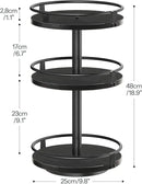 HOOBRO Lazy Susan Organizer, Rotating Spice Rack, 3-Tier Organizer, Turntable Spice Rack, Vertical Storage Organizer, for Kitchen Countertop, Vanity, Dining Table, Black BB09TL01 by CozyNest Decor