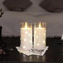 NURADA Flickering Flameless Candles: Built-in Star String Lights, Acrylic Battery Operated LED Pillar Candles with Remote and Timer for Romantic Mood Home Decoration - 2 Pack Pure White by CozyNest Decor