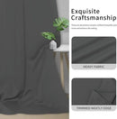 Easy-Going Blackout Curtains for Bedroom, Solid Thermal Insulated Grommet and Noise Reduction Window Drapes, Room Darkening Curtains for Living Room, 2 Panels(42x84 in, Gray) by CozyNest Decor