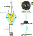 Hot Air Balloon Solar Lantern - Stained Glass Lantern with Simulated Flickering Flame, Outdoor Hanging Yard Light Waterproof IP65 & Weather Resistant for Garden Patio Lawn Porch Decor Gfit by GreenHaven Gardens