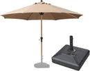 PURPLE LEAF 11 Feet Patio Umbrella with Base Outdoor Umbrella Round Market Umbrella with Crank & 8 Ribs Commercial Aluminum Table Umbrella for Outdoor Garden, Taupe by GreenHaven Gardens