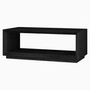 Henn&Hart 48" Rectangular Coffee Table with Open Storage Shelf for Living Room, Family Room, or Office, Black Grain by CozyNest Decor