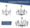 Modern Black Farmhouse Chandeliers, 12-Light Industrial Metal Chandelier Lighting, Classic Candle Hanging Pendant Light Fixtures for Living Room, Dining Room, Kitchen, Bedroom, Entryway by CozyNest Decor