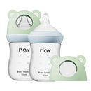 Natural Glass Baby Bottle for Breastfeeding Babies, 5.4oz Anti-Colic Baby Bottle with Natural Response Nipple(S), Clear, Wide Neck, 2 Pack, 1 Months+ by TinyTreasures Baby Boutique