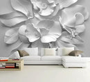 WFBHUA-3d Gray Floral Wallpaper Mural Black and White Embossed Peony Flowers Butterfly Wallpaper for Living Room Bedroom(Not Peel and Stick) by CozyNest Decor