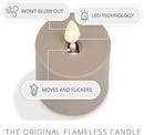 Luminara Outdoor Votive Flameless LED Candle, Timeless Taupe 2" x 3.2", Moving Flame Battery Operated Timer Remote Ready IPX4 Matte Plastic Finish by GreenHaven Gardens