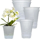 Cdd's Path 6-Pack Self Watering Pots Set with Holes for Indoor/Outdoor Plants,2 Each of 5, 6 and 7 Inch Planter Pot with Watering Hole/Reservior and Air Pipes,Clear by GreenHaven Gardens