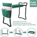 Garden Kneeler and Seat Stool Heavy Duty Garden Folding Bench with Large Tool Pocket and Soft EVA Kneeling Pad for Gardening Lovers by GreenHaven Gardens