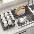 LEMIKKLE Roll Up Dish Drying Rack, Over The Sink Dish Drainer Rack, Foldable Sink Drying Rack, Anti-Slip Silicone Wrapped Dish Drainer for Kitchen Counter by CozyNest Decor