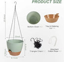 Hanging Planters for Indoor Outdoor Plants, 2 Pack Self Watering Hanging Pot with Drainage Holes & Removable Tray (Green, 10'') by CozyNest Decor