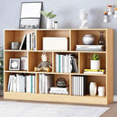 IOTXY Open Shelf Low Bookcase - Wooden 3-Tier Floor Standing Display Cabinet Organizer with Base, 10 Cubes Short Horizontal Bookshelf in Pear Yellow by CozyNest Decor