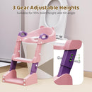 Potty Training Seat, 3-in-1 Toddler Toilet Seat with Step Stool Ladder, Splash Guard Anti-Slip Pad, Foldable Potty Chair with Soft Cushion for Toddler Kids Boys Girls by TinyTreasures Baby Boutique