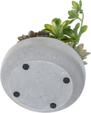 MyGift Assorted Indoor Fake Plants Artificial Succulent Arrangement in Round Gray Cement Planter Pot by CozyNest Decor