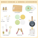 Labebe Wooden Kids Play Kitchen, Toy Kitchen Set with Plenty of Play Features & Cookware, Toddler Kitchen Playset Designed in Trendy Home Style for Boys Girls by TinyTreasures Baby Boutique
