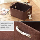 TheWarmHome Fabric Storage Basket for Home, Shelf, Closet - Canvas Bin for Dog Toys and Baby Items (Brown, 1 Pack, 13.8L9.8W6.7H) by TinyTreasures Baby Boutique