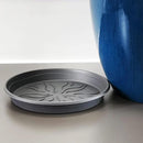 FixtureDisplays® Garden Plastic Round 11.8" Diameter 12" Tall Planter Resin Glazed Faux Ceramic Flower Pots Drainage Hole with Saucer Decorative Pot 15580-NF by CozyNest Decor