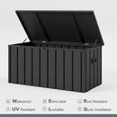 PURPLE LEAF Outdoor Deck Box 150 Gallon Waterproof Lockable Storage Box Container with Lid Deck Organization for Patio Cushions Side Table Pool Accessories Garden Tools, Gray by GreenHaven Gardens