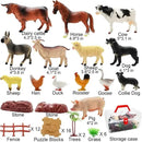 Farm Animal Figurines, Realistic Plastic Animals Toys with Fences Building Blocks, Farm Figures Playset Educational Birthday Gift for Kids & Toddlers, 53 PCS by GreenHaven Gardens