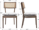 Rattan Dining Chairs Set Of 6 , Mid Century Modern Upholstered Cane Back Chairs with Removable Linen Cushion , Retro Farmhouse Natural Wooden Kitchen & Dining Room Chairs for Restaurant Living Room by CozyNest Decor