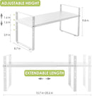 Expandable Cabinet Shelf Organizer Rack, Stackable Kitchen Counter Storage Shelves Stand, Adjustable Height Pantry Shelf Spice Rack (White, 1 Pack) by CozyNest Decor