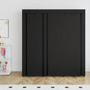 SORCEDAS Portable Wardrobe Closet Storage Organizer Metal Hanging Rack Non-Woven Fabric (Black, 51 Inch) by CozyNest Decor