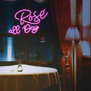 Rose All Day Neon Sign LED Pink Rose Neon Light For Wall Decor Dimmable USB Words Light Up Sign for Bedroom Wedding Party Atmosphere Decor Lovers Gift(12.2 * 16.1 In) by CozyNest Decor