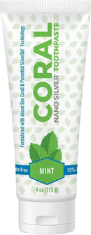 Coral Nano Silver Mint Toothpaste, Natural Fluoride Free Teeth Whitening Toothpaste, Coral Calcium Nano Silver Infused SLS Free - 4 Ounces by CozyNest Decor