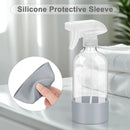 2 Pack Glass Spray Bottles with Silicone Sleeve, 16 oz Empty Refillable Containers with Adjustable Spray Nozzles, Spray Bottles for Hair, Cleaning Solutions and Plants Blue&Grey by GreenHaven Gardens