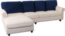 PrinceDeco Sectional Couch Covers Velvet Cushion Covers for Sectional Couch Washable Cushion Covers for Sectional Sofa Pet Friendly Sectional Sofa Slipcovers(1 Chaise Back+ 3 Sofa Back,Navy) by CozyNest Decor