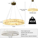 Alabaster Round Chandelier, D30in Modern Marble Dining Room Chandeliers, White Foyer Chandelier for Dining Room Light Fixture, Living Room, Bedroom Lights, Foyer, Kitchen by CozyNest Decor