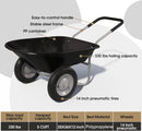 ARNOT Enlarged 2-Wheel Wheelbarrow, Easy Loading and Dumping Garden Cart, Heavy Duty Utility Dump Cart for Outdoor Lawn Yard Farm Ranch, Black by GreenHaven Gardens