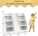 4 Tier Kids Bookshelf, 4 Layer Sling Kids Book Shelf for Kids Rooms, XXL Wood Children Bookcase,Baby Storage Book Rack,Toddler Bookshelf, Book and Toy Organizer,Book Display Shelf for Bedroom, Nursery by TinyTreasures Baby Boutique