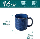 vancasso STARRY Coffee Mugs Set, 16 oz Ceramic Coffee Cups for Americano Hot Tea Iced Coffee Cold Brew Cocoa Milk Stoneware Mugs Set of 6, Dishwasher & Microwave Safe, Blue by CozyNest Decor