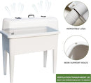 Dexceder 13.2 Gallon Self Watering Raised Garden Bed with Ventilation Transparent Lid Greenhouse, Deepen Vegetable Flower Box Planter Pot with Removeble Legs & Water Level Indicator (White) by GreenHaven Gardens
