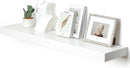 White Floating Shelves for Wall - 48 Inch Wide x 12 Inch Deep Wall Shelves Set of 1 - Rustic Wood Shelves for Living Room, Bathroom, Laundry Room, Bedroom, Kitchen, Home Office by CozyNest Decor
