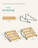 SONGMICS Display Risers, Set of 2 Engineered Wood Perfume Organizer Stand, 4-Tier Cupcake Stand Holder, Spice Rack, Shelf Risers for Figures, Dessert Shelves, Natural Beige and Ink Black UKCS216N01 by CozyNest Decor