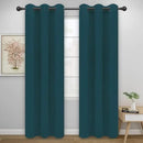 Easy-Going Blackout Curtains for Bedroom, Solid Thermal Insulated Grommet and Noise Reduction Window Drapes, Room Darkening Curtains for Living Room, 2 Panels (42x95 in, Peacock Blue) by CozyNest Decor