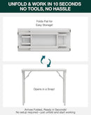 Frylr Small Folding Computer Desk – Portable 35.8 Inch Foldable Laptop Table, Collapsible and Compact for Easy Storage and Fast Setup, Lightweight for Small Spaces, Craft and Study Use, White by CozyNest Decor