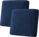 H.VERSAILTEX Velvet Stretch Couch Cushion Cover Plush Cushion Slipcover for Chair Loveseat Sofa Cushion Furniture Protector Seat Cushion Sofa Cover (2 Piece Large Sofa Cushion Covers, Navy) by CozyNest Decor