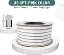 GZBtech Flexible LED Neon Rope Lights 33FT,AC 110-120V Waterproof Strip Light, 120 LEDs/M Cuttable Connectable Neon Lighting for Indoor Outdoor Home Decor/Commercial Building Use-Pink 10M by CozyNest Decor