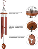 Hummingbird Outdoor Wind Chimes - 33" Tall, Tuned Melody, Memorial Gift for Mom/Grandma, Weather-Resistant, Perfect Decoration for Patio, Garden, Yard & Indoors by CozyNest Decor