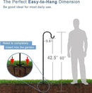 60 inch Outdoor Shepherd Hook with 5 Prong Base (2 Packs), Adjustable Heavy Duty Garden Hanging Stake for Bird Feeder Solar Light Plant Hanger Wedding Decor, Matte Black by GreenHaven Gardens
