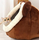 Cat Beds for Indoor Cats - Cat Bed Cave with Removable Washable Cushioned Pillow, Soft Plush Premium Cotton No Deformation Pet Bed, Roomy Bear Cat House Design, Multiple Sizes-L by CozyNest Decor