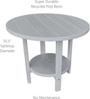 Phat Tommy Round Poly Resin Outdoor Patio Dining Table, All Weather Poly Patio Outdoor Furniture, Grey by GreenHaven Gardens
